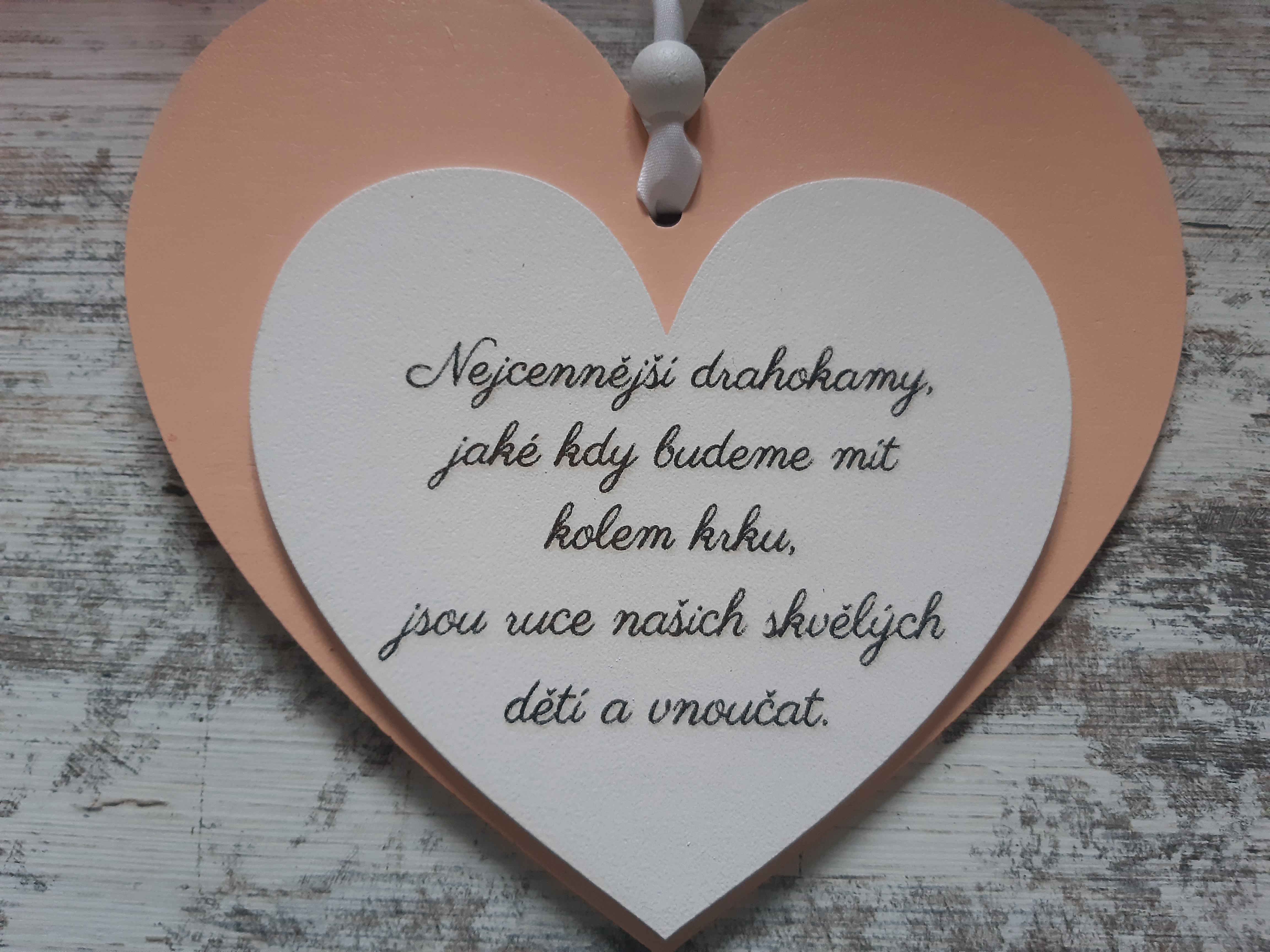 Malované srdce se jmény dětí, vnoučat