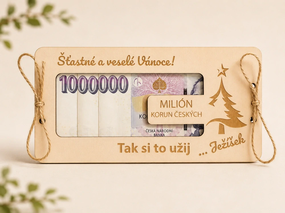 Dřevěná obálka na “Milion” Vánoce