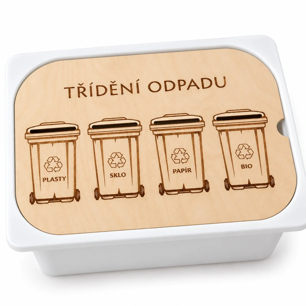 Deska do IKEA Trofast boxu – Třídění odpadu s odpadem