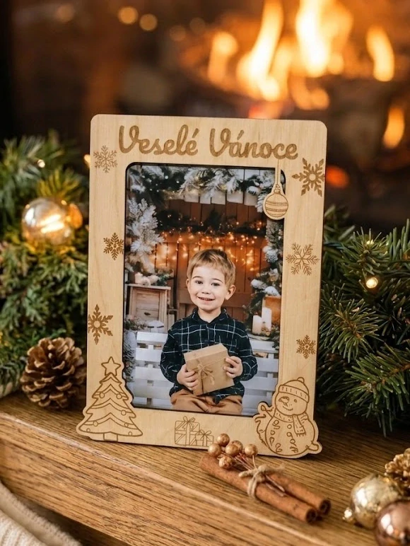 Vánoční rámeček na fotografii 10 x 15 cm