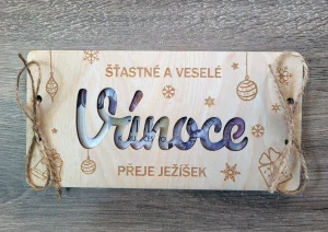 Dřevěná obálka na peníze Vánoce