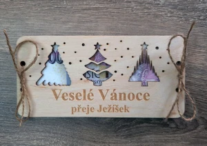 Dřevěná obálka na peníze 3 stromečky