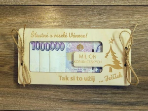 Dřevěná obálka na “Milion” Vánoce