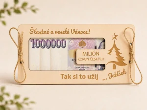 Dřevěná obálka na “Milion” Vánoce
