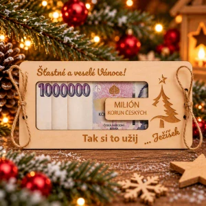 Dřevěná obálka na “Milion” Vánoce