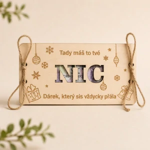 Dřevěná obálka NIC co sis vždycky přála/přál