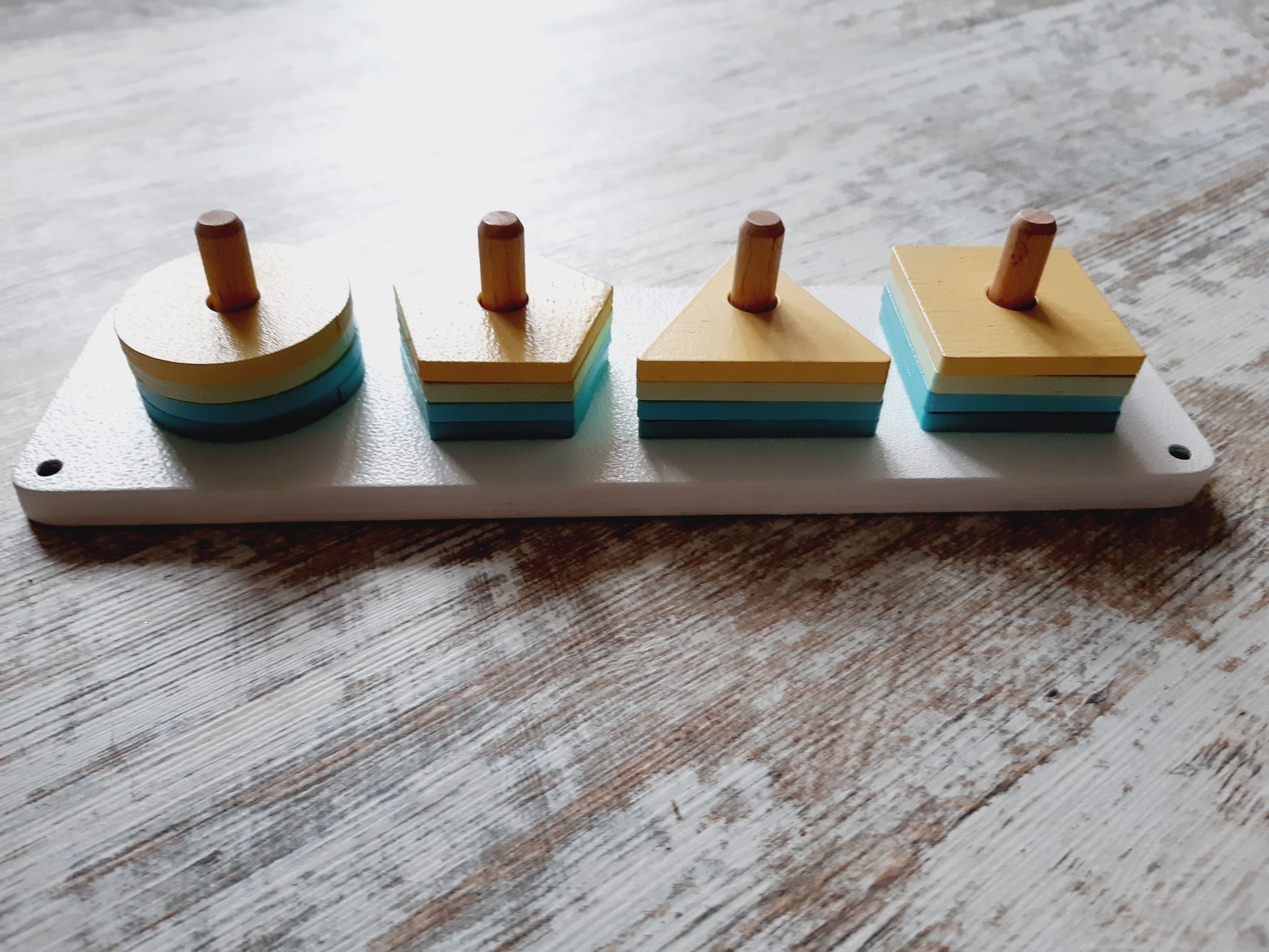 SKLÁDAČKA malovaná PASTELOVÁ - geometrické tvary 