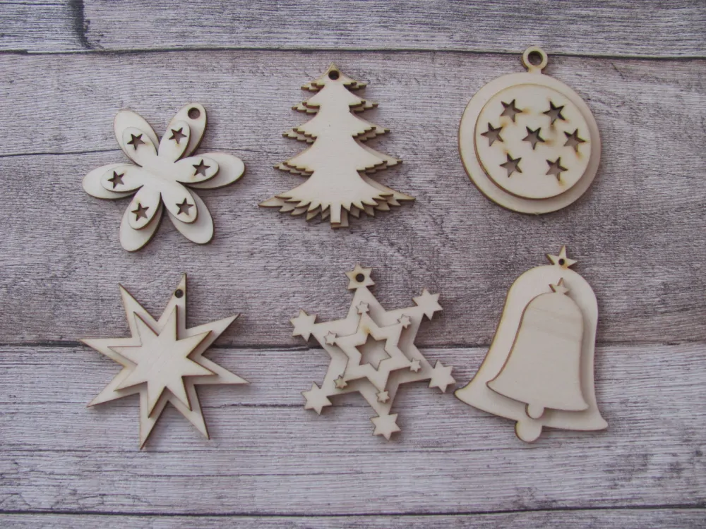 OZDOBY vánoční sada - přírodní - 8cm