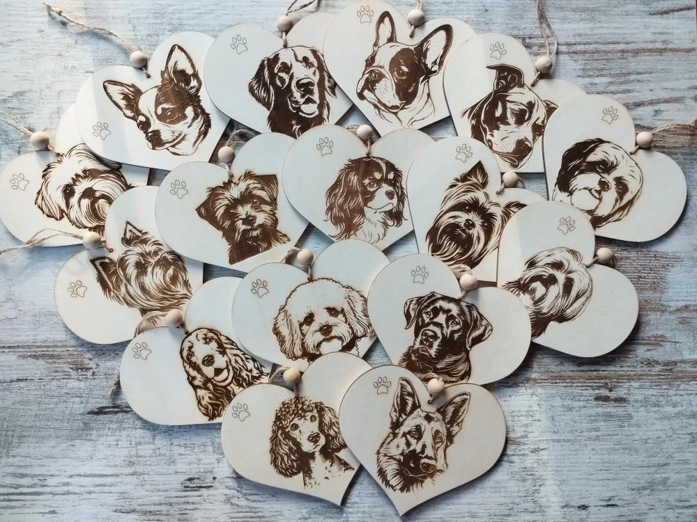 SRDÍČKO dřevěné 12x14cm - Labradorský retrívr