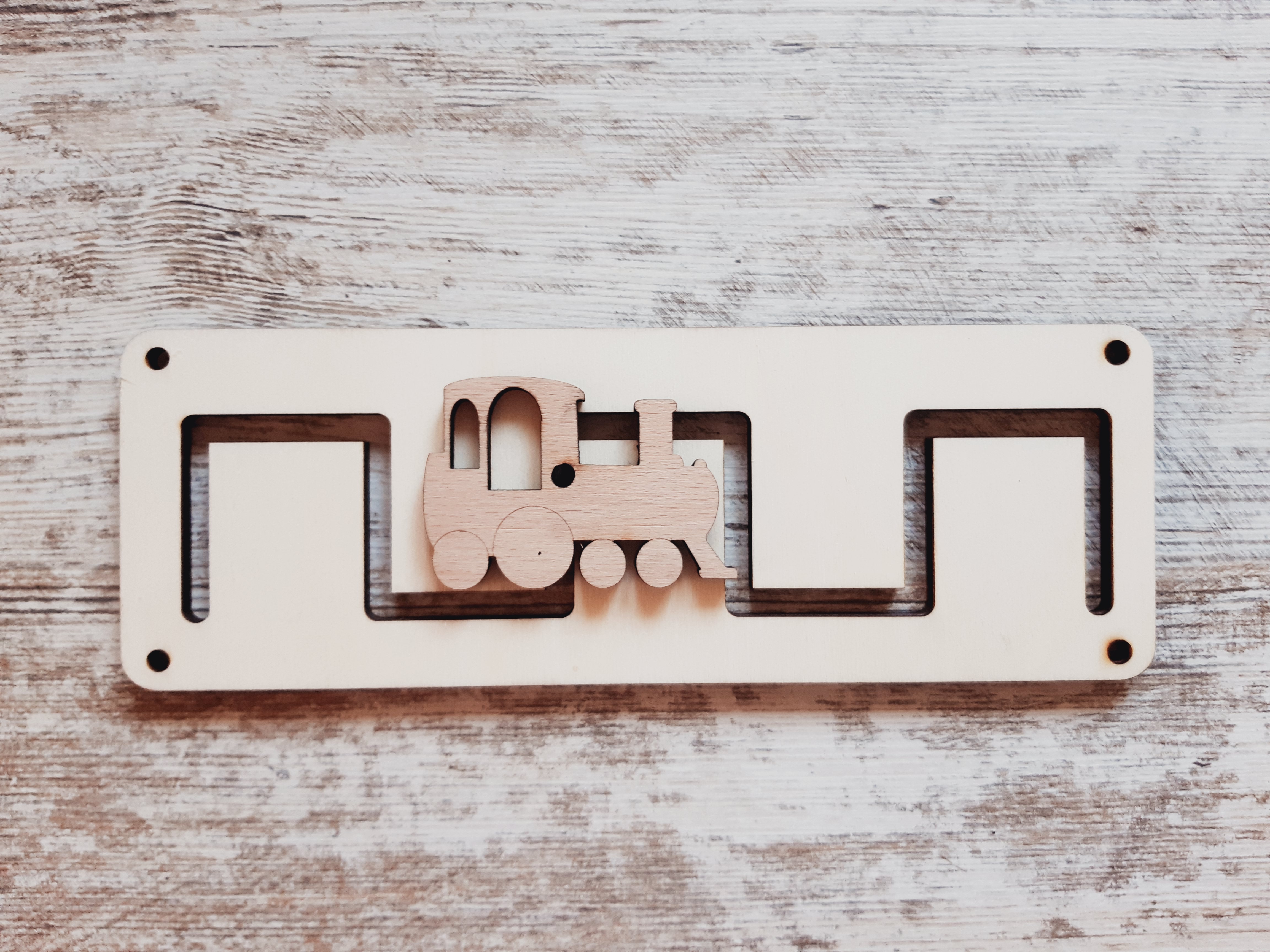 DESKA dřevěná hrací 20 × 7 cm s 1 tvarem