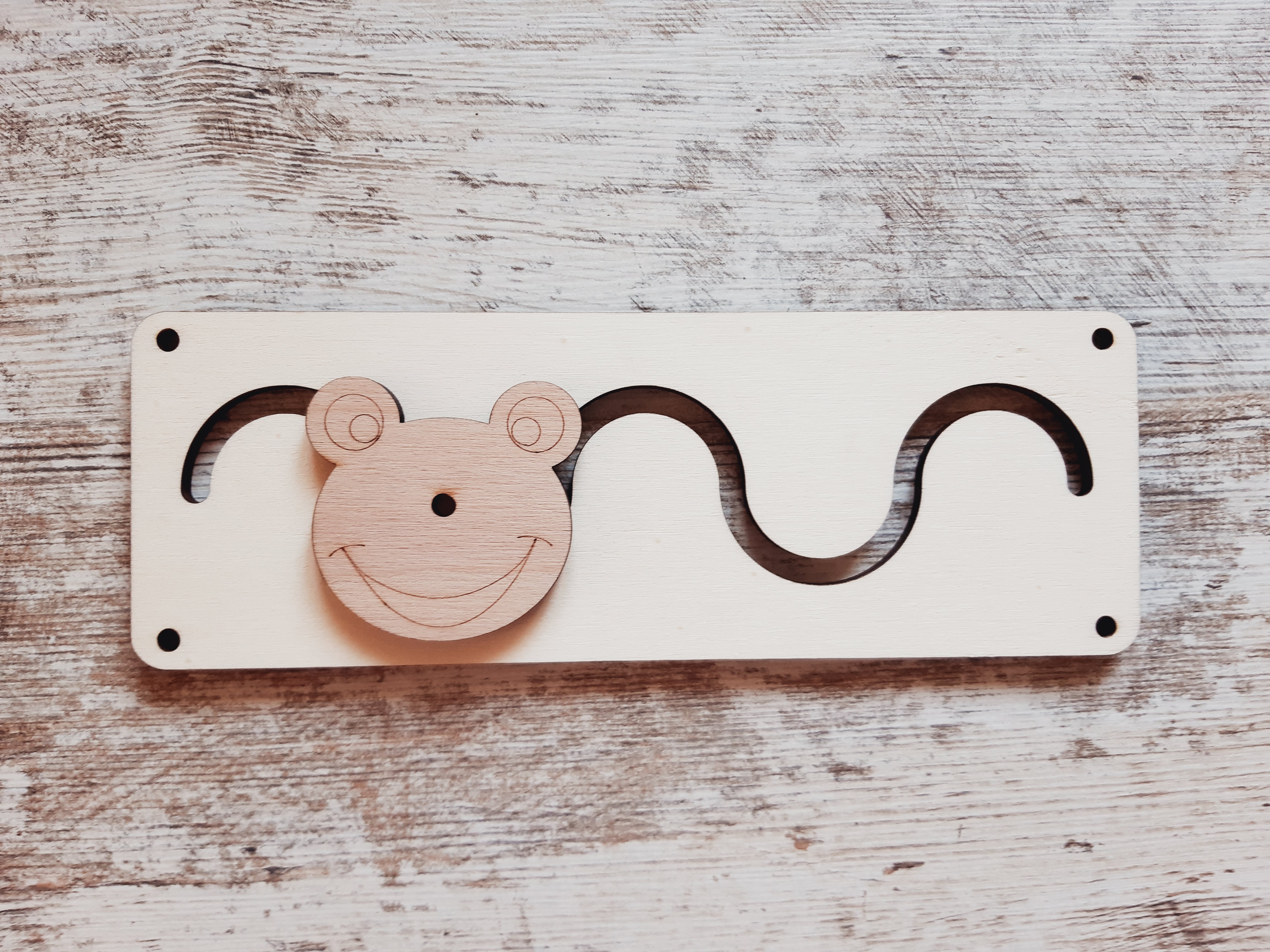 DESKA dřevěná hrací 20 × 7 cm s 1 tvarem