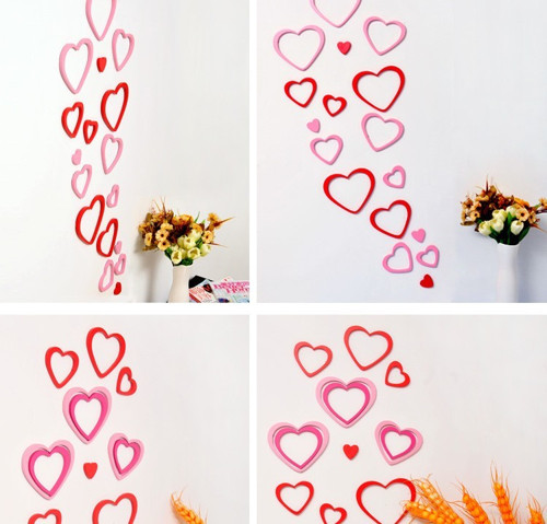 Sada dekorací SRDÍČKA na zeď
