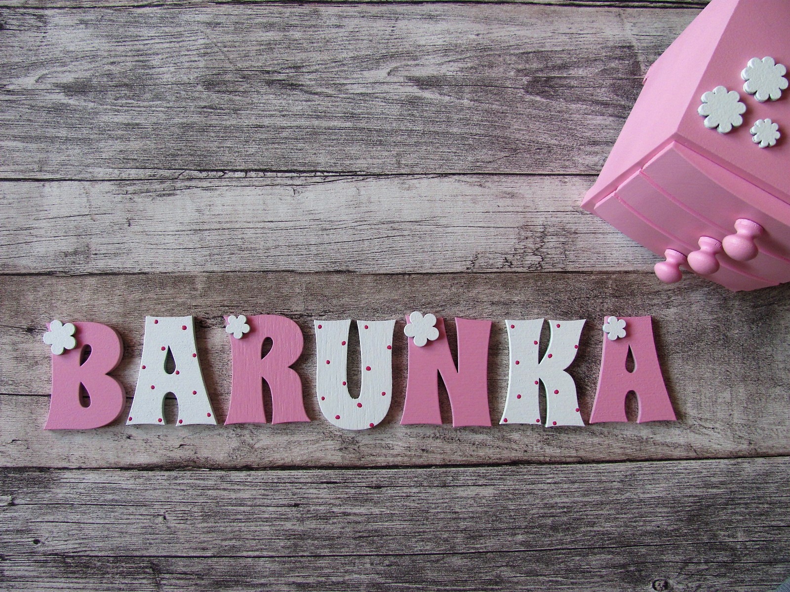 ŠPERKOVNICE dřevěná malovaná se 3 šuplíčky