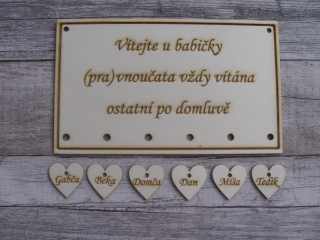 Dřevěná dekorace pro babičku a dědu - 35X18