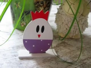 SLEPIČKA malovaná velikonoční buclatá 6cm