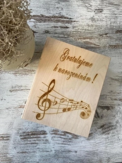 BLAHOPŘÁNÍ k narozeninám - dřevěná bedýnka