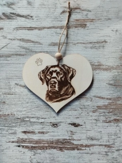 SRDÍČKO dřevěné 12x14cm - Labradorský retrívr