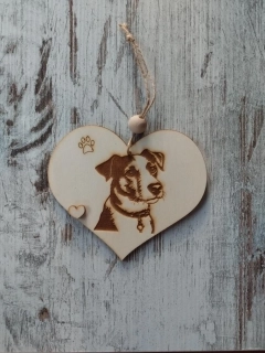 SRDÍČKO dřevěné 12x14cm - Jack Russell teriér