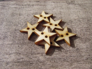 Dřevěné knoflíčky "hvězdy" 2 cm