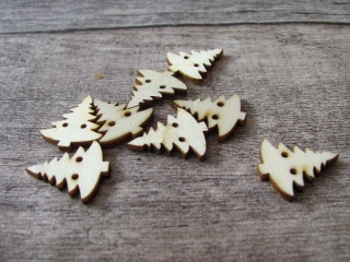 Dřevěné knoflíčky "stromečky" 2 cm