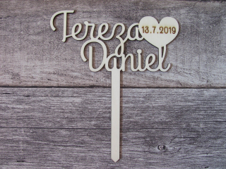 Svatební dortový zápich - jména