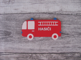 Dřevěné hasičské auto 6x11  cm