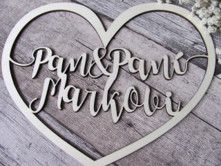 Svatební dortový zápich Pan a Paní ...20 cm