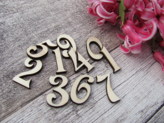 Dřevěná čísla 6 cm - SADA 1-10 